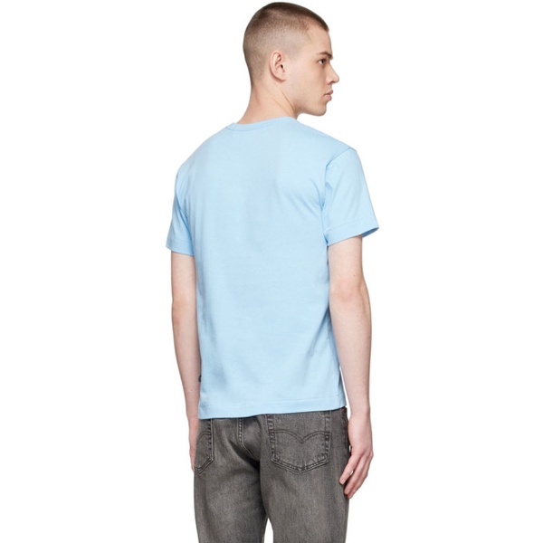  COMME des GARCONS PLAY Blue Cotton T-Shirt 221246M213038