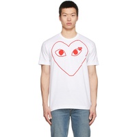 COMME des GARCONS PLAY White Outline Heart T-Shirt 221246M213045