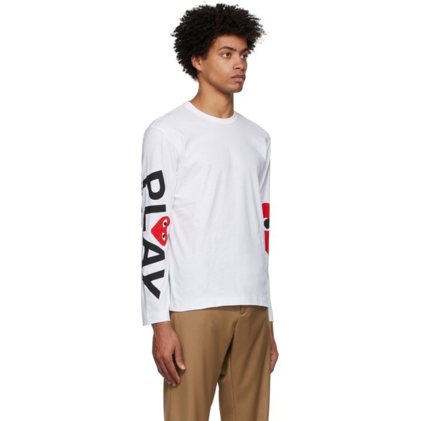  COMME des GARCONS PLAY White Big Heart Long Sleeve T-Shirt 221246M213068
