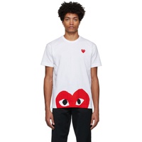 COMME des GARCONS PLAY White & Red Half Heart T-Shirt 221246M213001