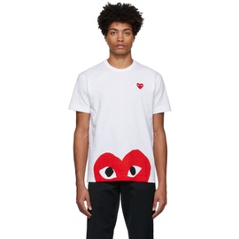 COMME des GARCONS PLAY White & Red Half Heart T-Shirt 221246M213001