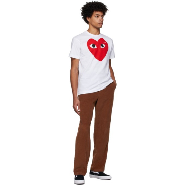  COMME des GARCONS PLAY White & Red Big Heart T-Shirt 221246M213009