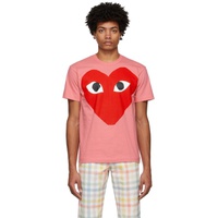 COMME des GARCONS PLAY Pink Big Red Heart T-Shirt 221246M213025