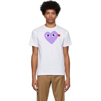 COMME des GARCONS PLAY White & Purple Big Heart T-Shirt 221246M213055