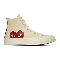 COMME des GARCONS PLAY 오프화이트 Off-White 컨버스 Converse 에디트 Edition Chuck 70 Hi Sneakers 222246M236004