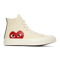 COMME des GARCONS PLAY 오프화이트 Off-White 컨버스 Converse 에디트 Edition Chuck 70 High Top Sneakers 231246F127003