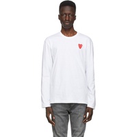 COMME des GARCONS PLAY White Layered Double Heart Long Sleeve T-Shirt 211246M213002