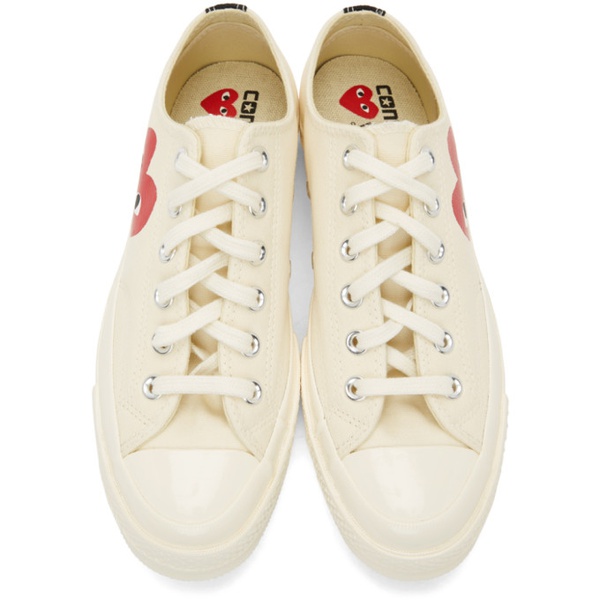  COMME des GARCONS PLAY 오프화이트 Off-White 컨버스 Converse 에디트 Edition Half Heart Chuck 70 Low Sneakers 212246M236087