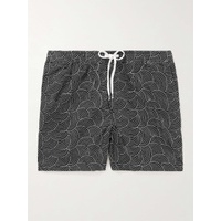 CORRIDOR Mind Spin Straight-Leg Embroidered Cotton-Drawstring Shorts 1647597308233115