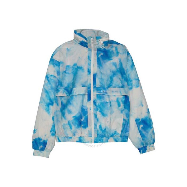 캘빈클라인 Calvin Klein Mens Summer Splash Aop Seasonal Cloud Print Nylon Windbreaker Jacket J322681-0K9