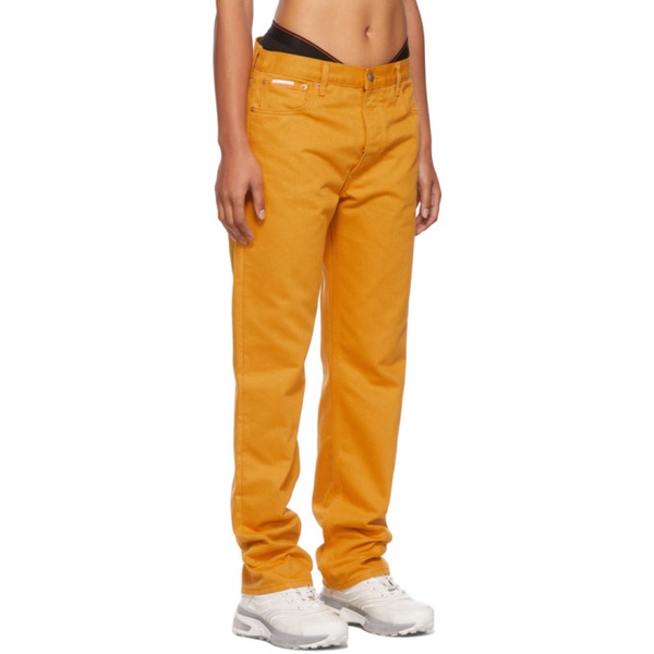 캘빈클라인 헤론 프레스톤 포 캘빈 클라인 헤론 프레스톤 Heron Preston for Calvin Klein Orange Season 2 Straight-Leg Jeans 212181F069000