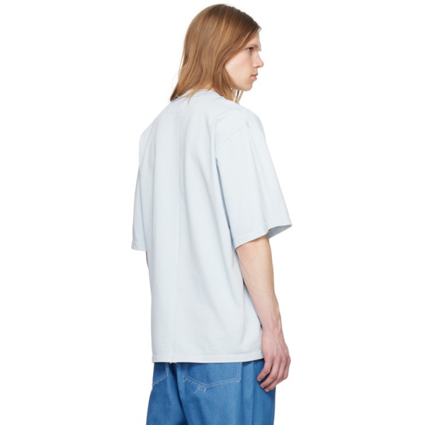  카미엘 포트젠스 Camiel Fortgens Blue Buttoned T-Shirt 241109M213004