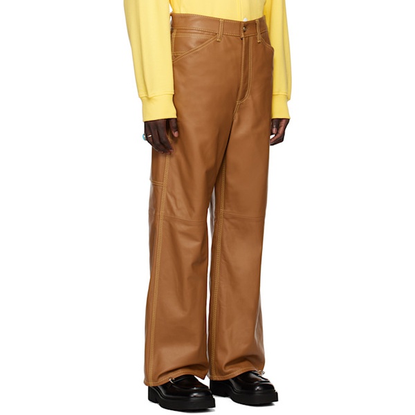 칼하트 마르니 Marni Tan Carhartt WIP 에디트 Edition Single Knee Leather Pants 231379M189000