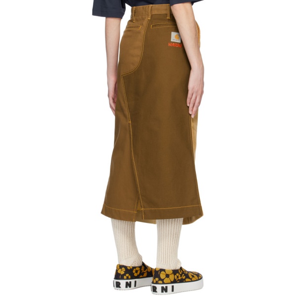 칼하트 마르니 Marni Brown Carhartt WIP 에디트 Edition Midi Skirt 231379F092002