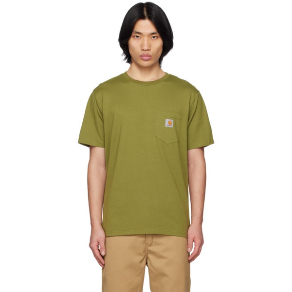 칼하트 칼하트 Carhartt Work In Progress Green Patch Pocket T-Shirt 231111M213051