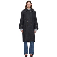 Caro 에디트 Editions Navy Coco Coat 241039F059001