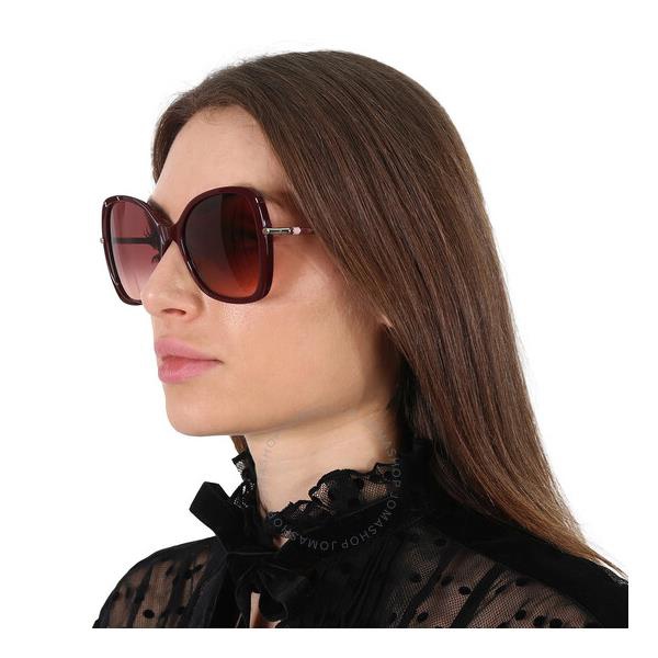  Carolina Herrera Burgundy Shaded Butterfly Ladies Sunglasses CH 0025/S 0LHF/3X 58