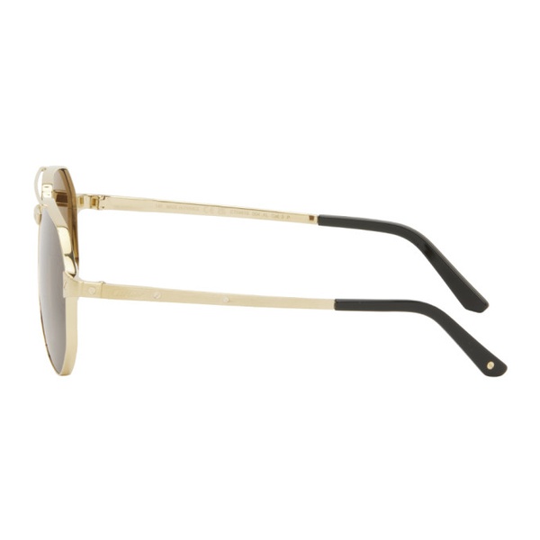  Gold Santos De Cartier Pilot Metal Sunglasses 242346F005005