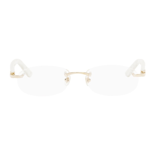  Cartier Gold Oval Glasses 242346M133001