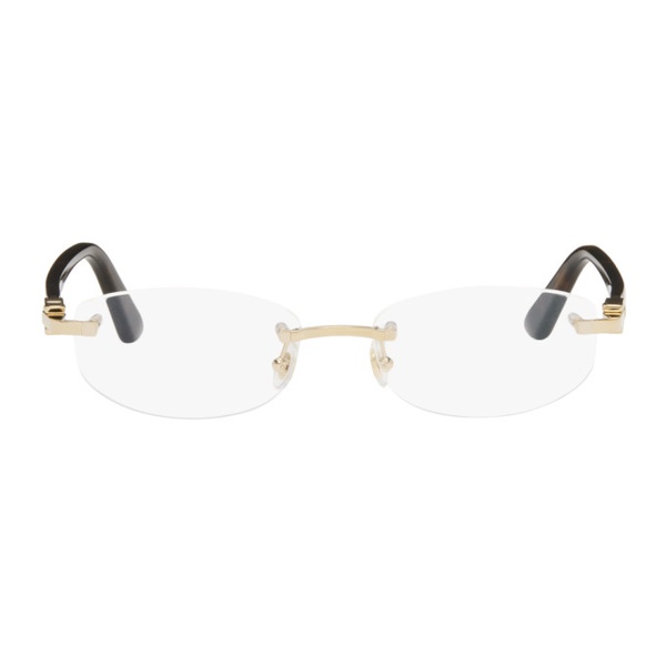  Cartier Gold Oval Glasses 242346M133004