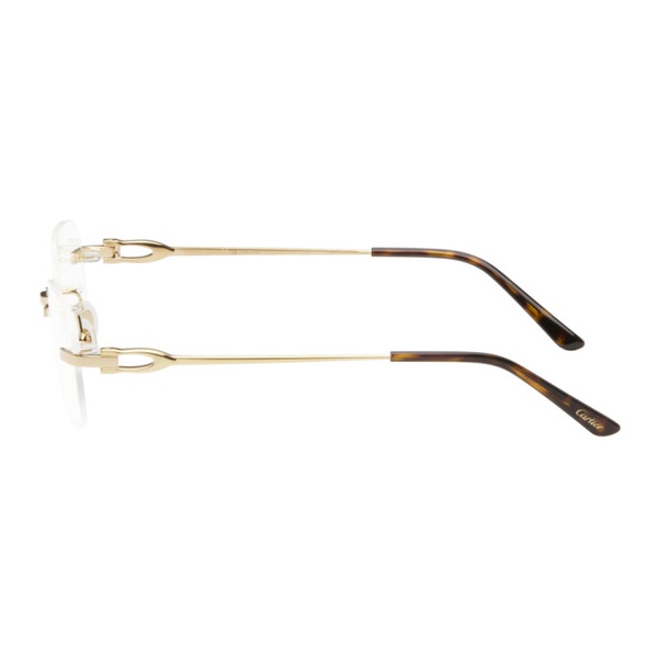  Cartier Gold Oval Glasses 241346M133006