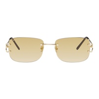 Cartier Gold Rectangular Sunglasses 241346M134010