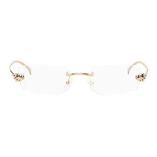  Gold Panthere de Cartier Glasses 242346M133014