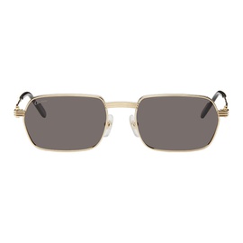 Cartier Gold Rectangular Sunglasses 242346M134023