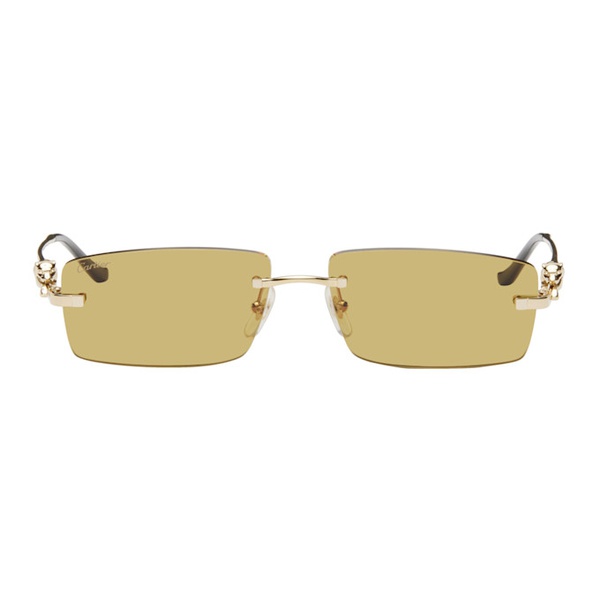  Cartier Gold Rimless Sunglasses 242346M134038