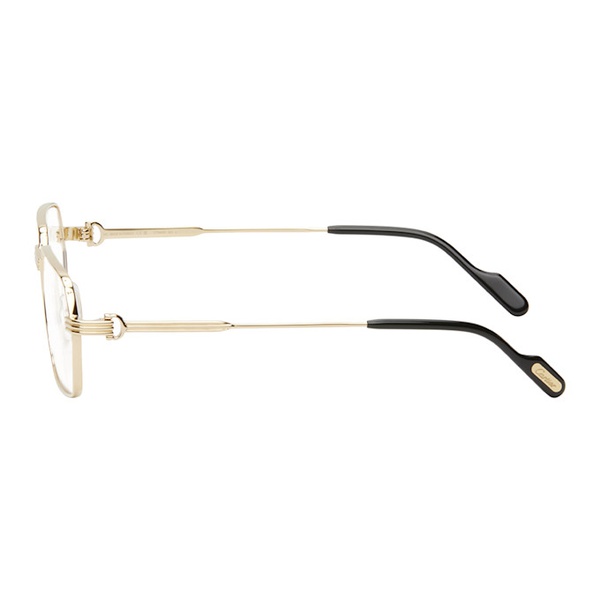  Cartier Gold Rectangular Glasses 242346M133007