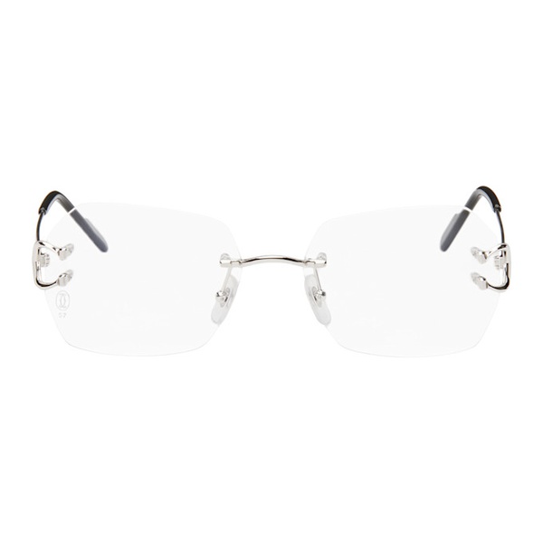  Cartier Silver Rimless Glasses 242346F004005