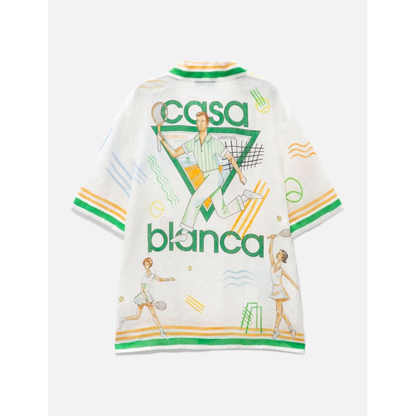  카사블랑카 Casablanca Tennis Play Short Sleeve Linen Shirt 911969