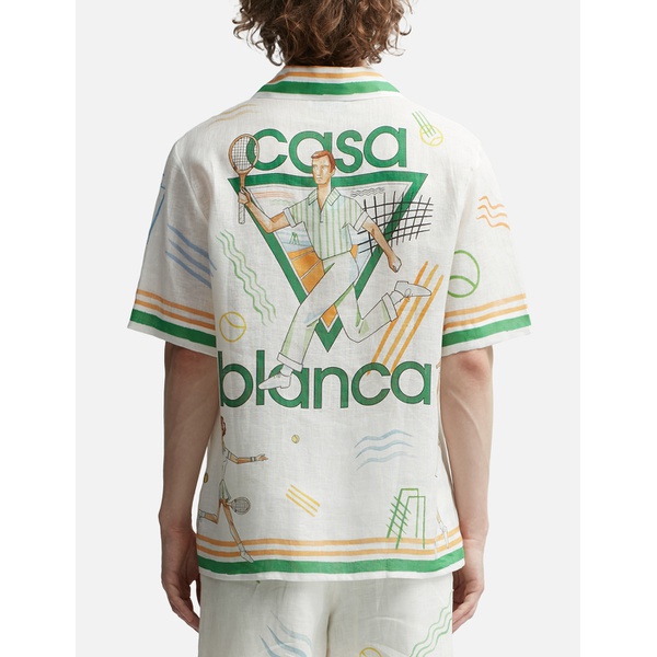  카사블랑카 Casablanca Tennis Play Short Sleeve Linen Shirt 911969