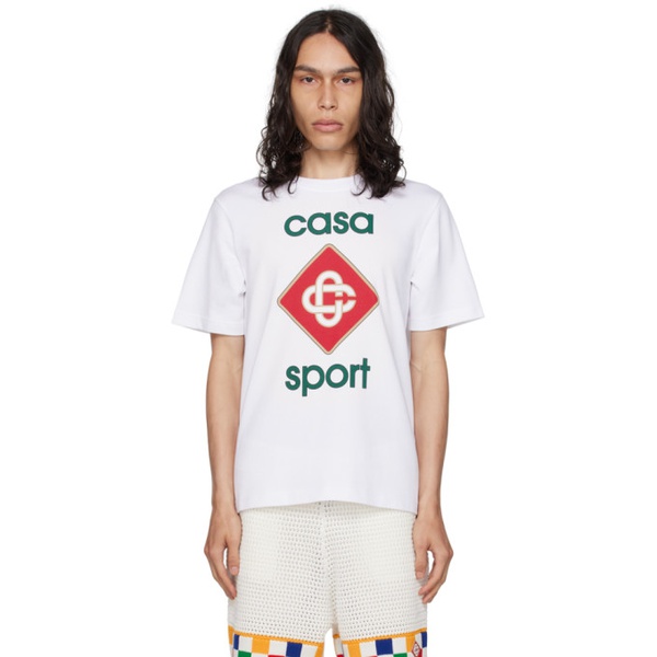  카사블랑카 Casablanca White Casa Sport T-Shirt 232195M213006