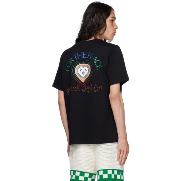  카사블랑카 Casablanca SSENSE Exclusive Black For The Peace T-Shirt 232195M213037