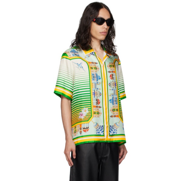  카사블랑카 Casablanca Green Printed Shirt 232195M192013
