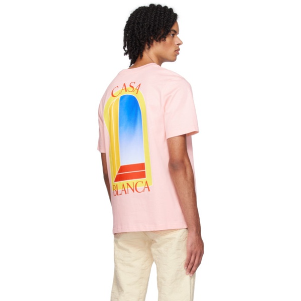  카사블랑카 Casablanca Pink LArche De Jour T-Shirt 241195M213025