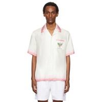 카사블랑카 Casablanca White & Pink Tennis Club Icon Shirt 241195M192009