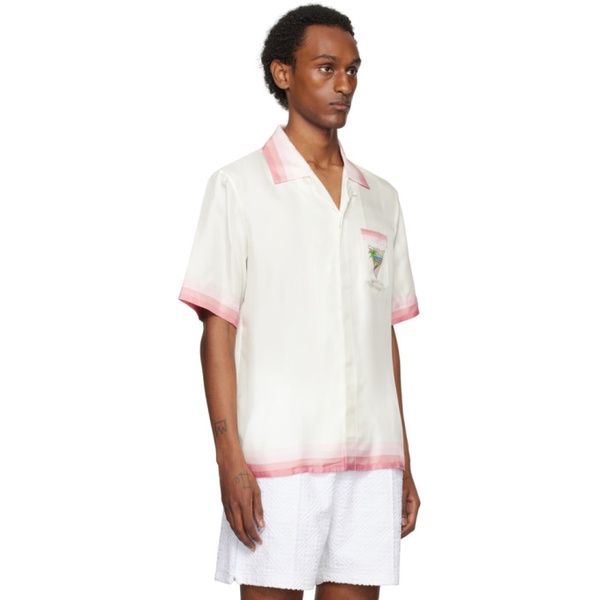  카사블랑카 Casablanca White & Pink Tennis Club Icon Shirt 241195M192009