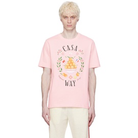 카사블랑카 Casablanca SSENSE Exclusive Pink Casa Way T-Shirt 241195M213009