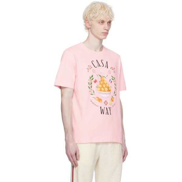  카사블랑카 Casablanca SSENSE Exclusive Pink Casa Way T-Shirt 241195M213009