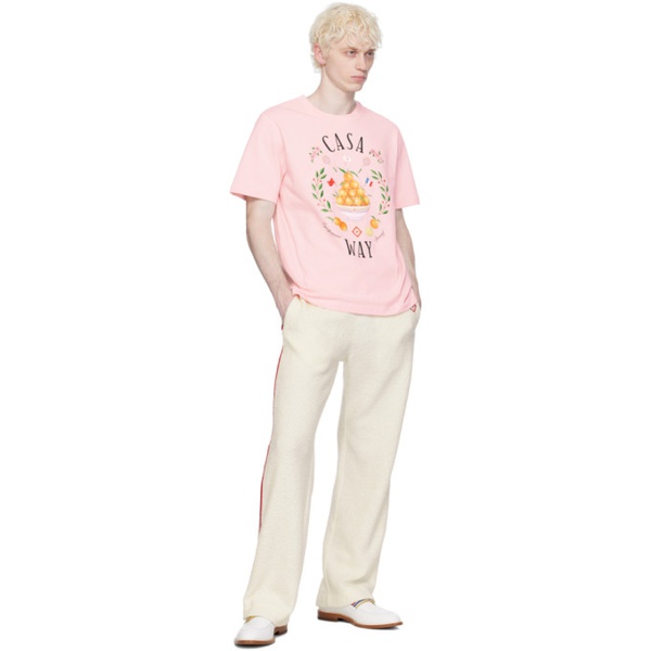  카사블랑카 Casablanca SSENSE Exclusive Pink Casa Way T-Shirt 241195M213009