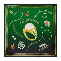 카사블랑카 Casablanca Green Printed Scarf 241195M150000