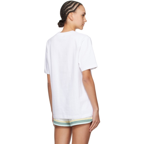  카사블랑카 Casablanca White Tennis Club Icon T-Shirt 241195F110006