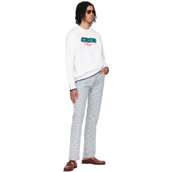  카사블랑카 Casablanca White Casa Racing 3D Sweatshirt 241195M204009