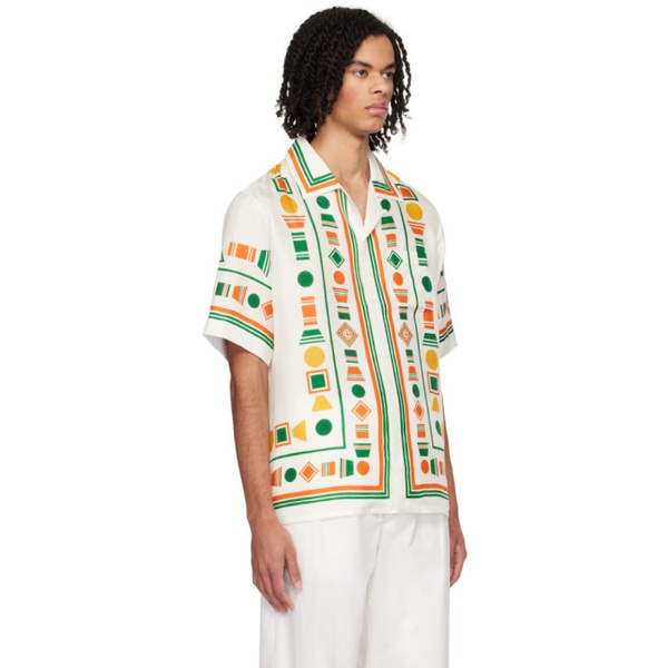  카사블랑카 Casablanca White Printed Shirt 241195M192040