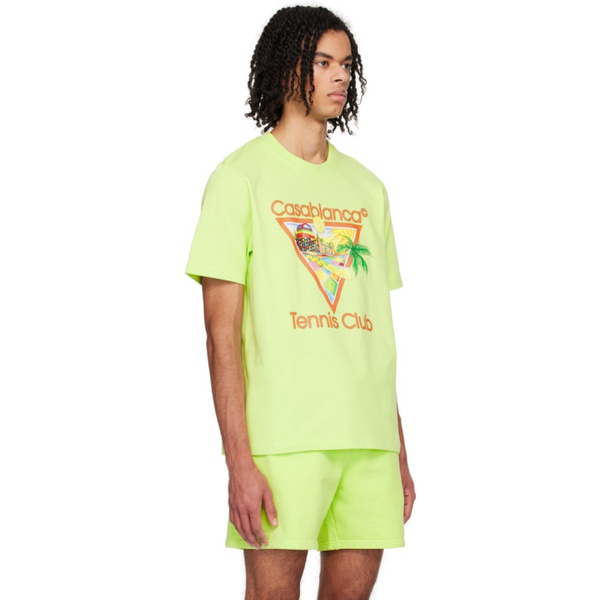  카사블랑카 Casablanca Green Afro Cubism Tennis Club T-Shirt 241195M213037