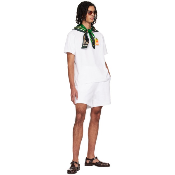  카사블랑카 Casablanca White Gradient LArche Shorts 241195M193021