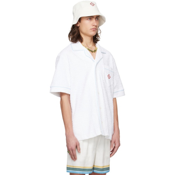  카사블랑카 Casablanca White Monogram Shirt 241195M192014