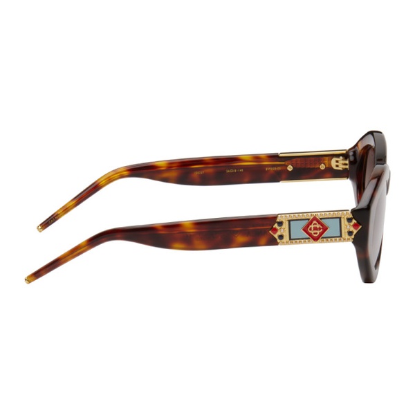  카사블랑카 Casablanca Brown Monogram Plaque Sunglasses 241195M134012